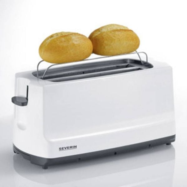 Produktbild: Severin AT 2234 Doppel-Langschlitztoaster mit Br&ouml;tchenaufsatz Wei&szlig;, Grau