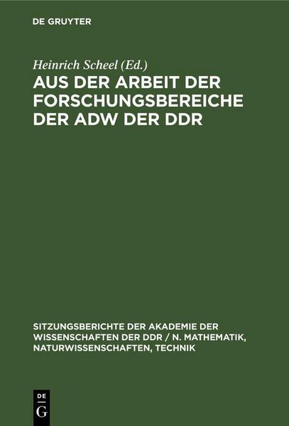 Produktbild: Aus der Arbeit der Forschungsbereiche der AdW der DDR