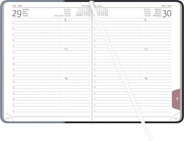 Produktbild: Buchkalender Premium Air blau-azur A5 2027