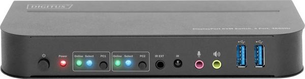 Produktbild: Digitus DS-12850 2+2 Port KVM-Umschalter DisplayPort&reg;, HDMI Fernbedienung, Tastatur 3840 x 2160 Pixel