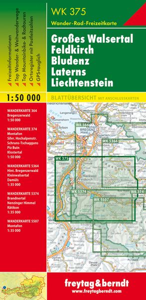 Großes Walsertal - Feldkirch - Bludenz - Laterns - Liechtenstein 1 : 50 000. WK 375