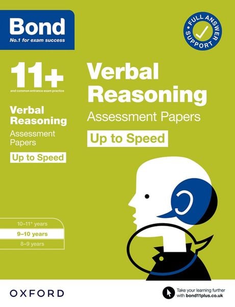 Produktbild: Bond 11+ Verbal Reasoning Up to Speed Assessment Papers with Answer Support 9-10 Years (for GL Assessment & other 11 plus exams)