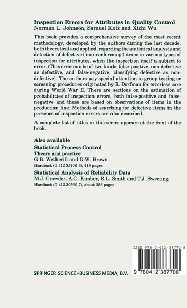 Produktbild: Inspection Errors for Attributes in Quality Control