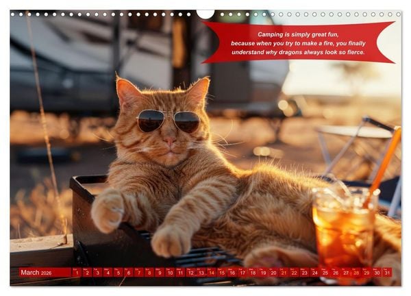 Produktbild: Funny charming animals as campers (Wall Calendar 2026 DIN A3 landscape), CALVENDO 12 Month Wall Calendar