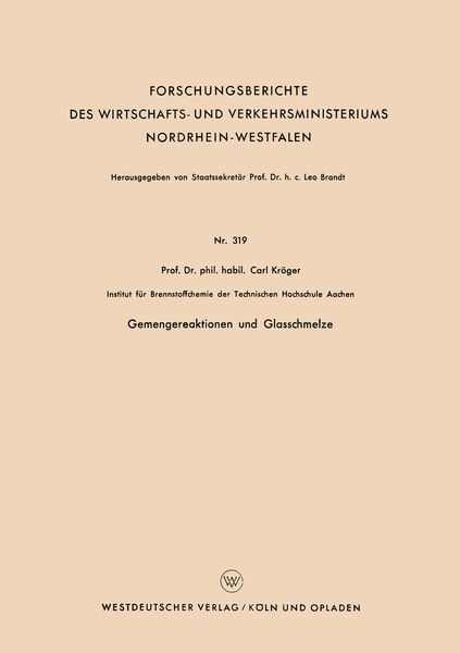 Produktbild: Gemengereaktionen und Glasschmelze