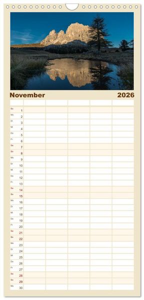 Produktbild: Familienplaner 2026 - Dolomiten mit 5 Spalten (Wandkalender, 21 x 45 cm) CALVENDO