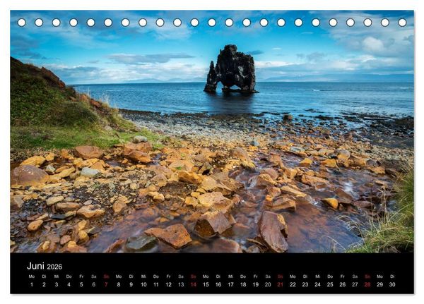 Produktbild: Island - einzigartige Landschaften (Tischkalender 2026 DIN A5 quer), CALVENDO Monatskalender