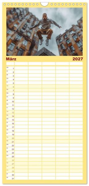 Produktbild: Familienplaner 2027 - Action pur - atemberaubende Hobbys mit 5 Spalten (Wandkalender, 21 x 45 cm) CALVENDO