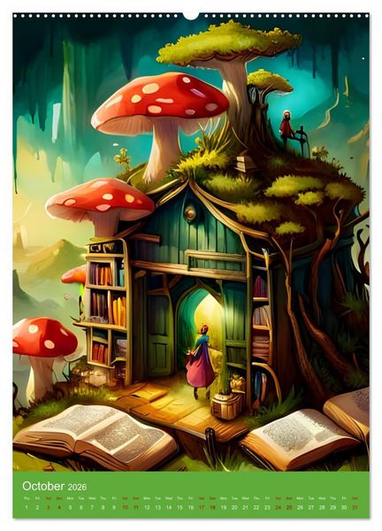 Produktbild: Tiny Fairy Havens (High Quality Premium Wall Calendar 2026 DIN A2 portrait),CALVENDO 12 Month Wall Calendar