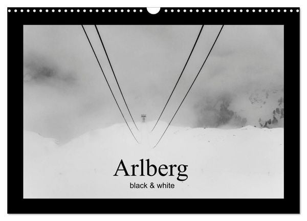 Produktbild: Arlberg black and white (Wandkalender 2026 DIN A3 quer), CALVENDO Monatskalender