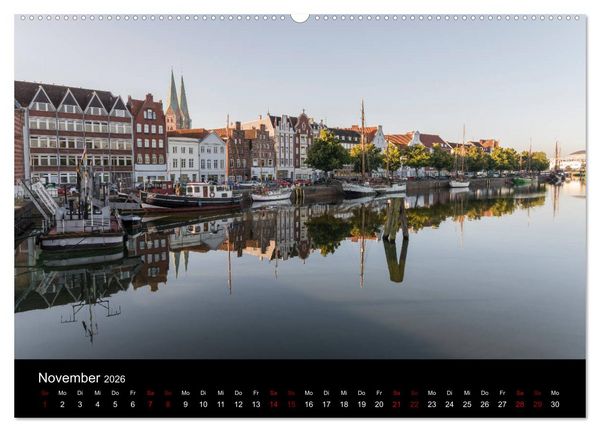 Produktbild: Eine Nacht in L&uuml;beck (hochwertiger Premium Wandkalender 2026 DIN A2 quer), Kunstdruck in Hochglanz