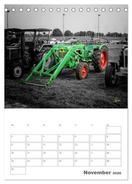 Produktbild: Oldtimer - Trecker Liebe (Tischkalender 2026 DIN A5 hoch), CALVENDO Monatskalender