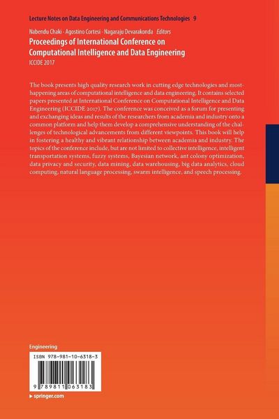 Produktbild: Proceedings of International Conference on Computational Intelligence and Data Engineering