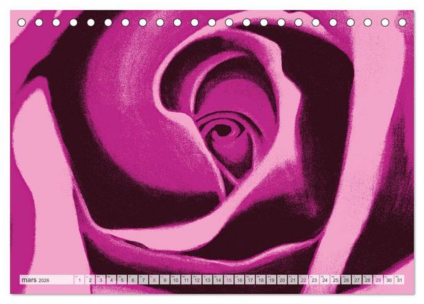 Produktbild: Roses peintes (Calendrier de bureau 2026 DIN A5 vertical), CALVENDO calendrier mensuel