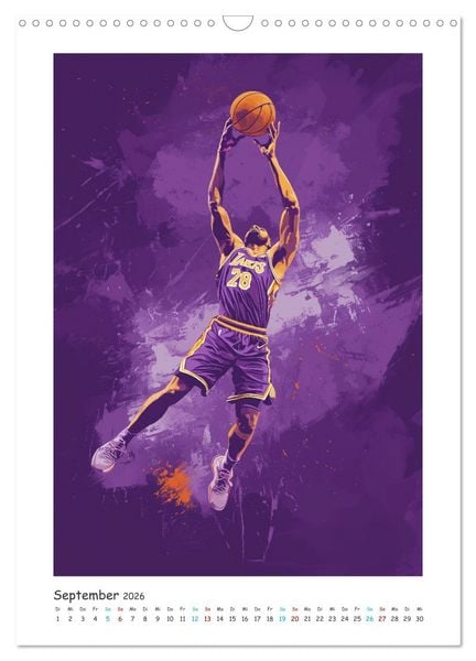 Produktbild: Basketball im Blut (Wandkalender 2026 DIN A3 hoch), CALVENDO Monatskalender