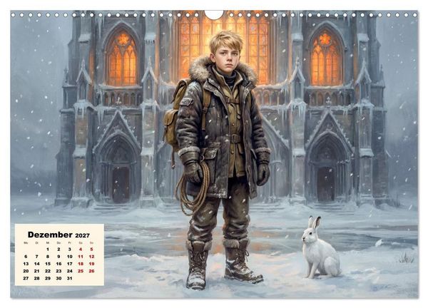 Produktbild: Kleine Entdecker auf magischen Reisen - Fantasy-Welten f&uuml;r Kinder (Wandkalender 2027 DIN A3 quer), CALVENDO Monatskalender