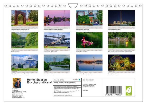 Produktbild: Herne: Stadt an Emscher und Kanal (Wandkalender 2026 DIN A4 quer), CALVENDO Monatskalender