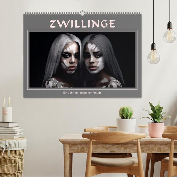 Produktbild: Zwillinge - Ein Jahr mit doppelter Freude (Wandkalender 2026 DIN A2 quer), CALVENDO Monatskalender