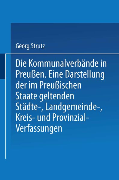 Produktbild: Die Kommunalverb&auml;nde in Preu&szlig;en