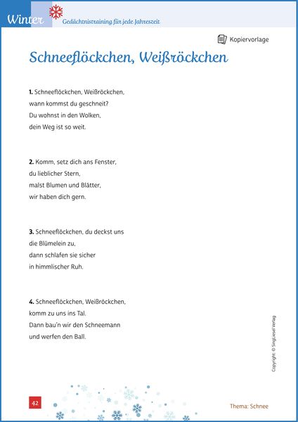 Produktbild: Ged&auml;chtnistraining Senioren - Ged&auml;chtnistraining f&uuml;r jede Jahreszeit: Winter. Spielerisches Ged&auml;chtnistraining f&uuml;r Senioren. Auch mit Demenz.