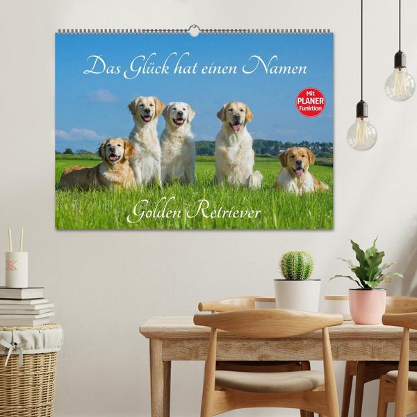 Produktbild: Das Gl&uuml;ck hat einen Namen - Golden Retriever (Wandkalender 2026 DIN A2 quer), CALVENDO Monatskalender