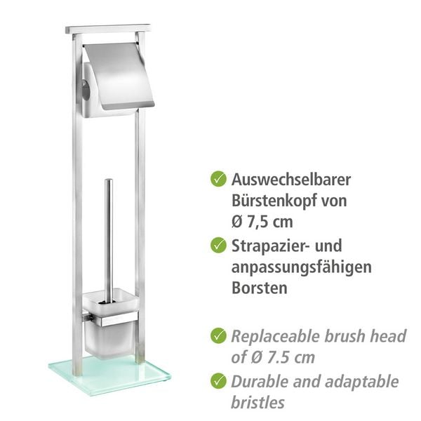 Produktbild: Stand WC-Garnitur Mod. Debar Edelstahl, aus rostfreiem Edelstahl