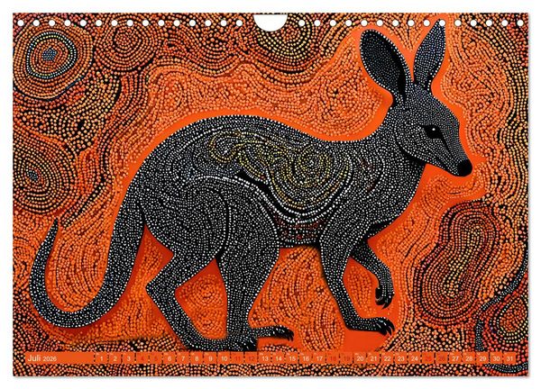 Produktbild: Traumzeit - KI-generierte Aborigine-Kunst aus dem Herzen Australiens (Wandkalender 2026 DIN A4 quer), CALVENDO Monatskalender