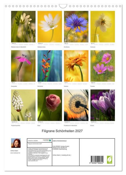 Produktbild: Filigrane Sch&ouml;nheiten 2027 (Wandkalender 2027 DIN A3 hoch), CALVENDO Monatskalender