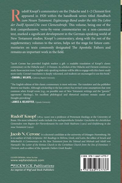 Produktbild: Commentary on the Didache and on 1-2 Clement