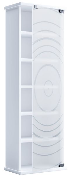 Holz CD DVD Stand Regal Schrank Glastür Tilano M