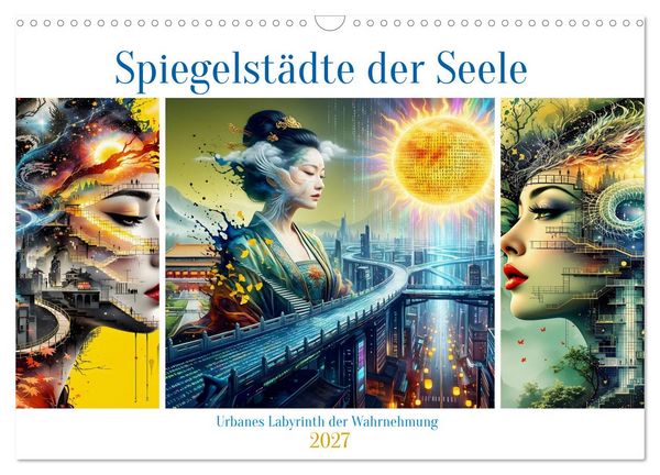 Produktbild: Spiegelst&auml;dte der Seele - Urbanes Labyrinth der Wahrnehmung (Wandkalender 2027 DIN A3 quer), CALVENDO Monatskalender