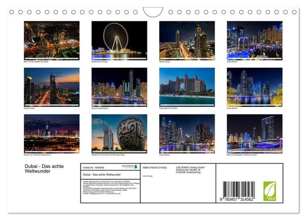 Produktbild: Dubai - Das achte Weltwunder (Wandkalender 2026 DIN A4 quer), CALVENDO Monatskalender