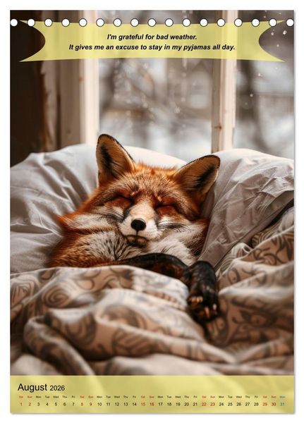 Produktbild: A year of greatfullness with funny animals (Desk Calendar 2026 DIN A5 portrait), CALVENDO 12 Month DeskCalendar