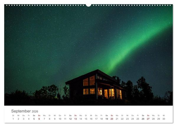 Produktbild: Nordlichter - Magische N&auml;chte in Skandinavien (Wandkalender 2026 DIN A2 quer), CALVENDO Monatskalender