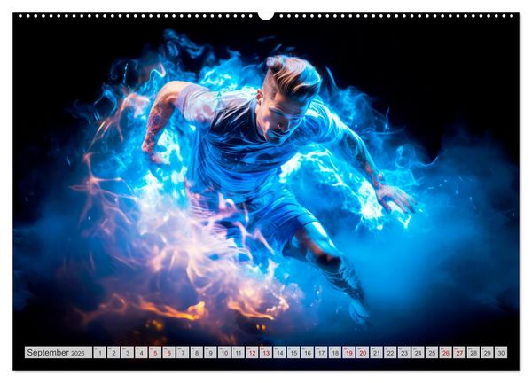 Produktbild: FU&szlig;BALLFIEBER Dynamische Szenen (Wandkalender 2026 DIN A2 quer), CALVENDO Monatskalender