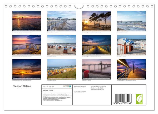 Produktbild: Niendorf Ostsee (Wandkalender 2026 DIN A4 quer), CALVENDO Monatskalender
