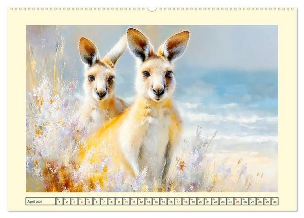Produktbild: K&auml;ngurus. Spa&szlig; zwischen Sand, Wind und Wellen (Wandkalender 2027 DIN A2 quer), CALVENDO Monatskalender