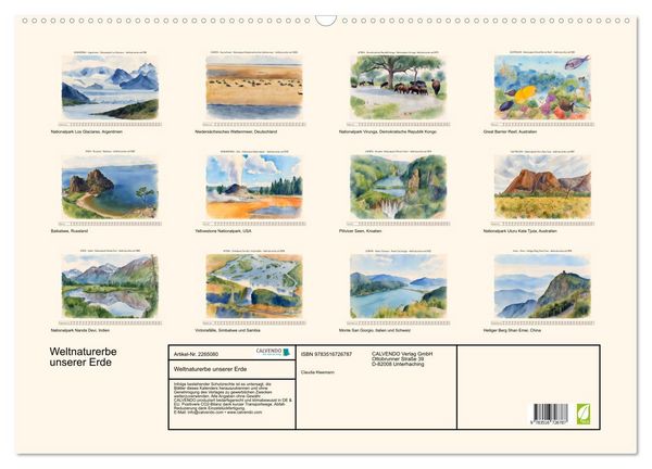 Produktbild: Weltnaturerbe unserer Erde (Wandkalender 2026 DIN A2 quer), CALVENDO Monatskalender
