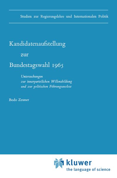 Produktbild: Kandidatenaufstellung zur Bundestagswahl 1965
