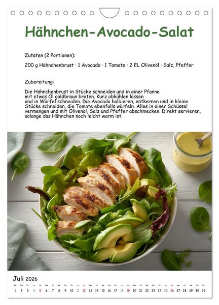 Produktbild: Low Carb - Rezepte ohne Kohlenhydrate zum Abnehmen (Wandkalender 2026 DIN A4 hoch), CALVENDO Monatskalender