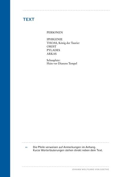 Produktbild: Iphigenie auf Tauris von Johann Wolfgang von Goethe (Textausgabe)