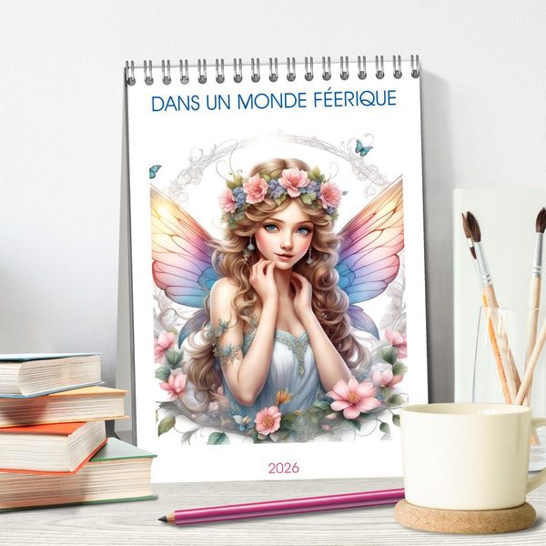 Produktbild: Dans un monde f&eacute;erique (Calendrier de bureau 2026 DIN A5 horizontal), CALVENDO calendrier mensuel