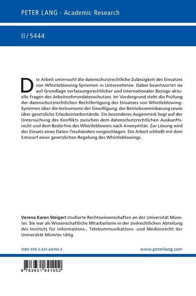 Produktbild: Datenschutz bei unternehmensinternen Whistleblowing-Systemen