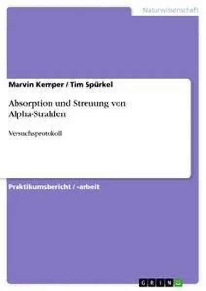 Produktbild: Absorption und Streuung von Alpha-Strahlen