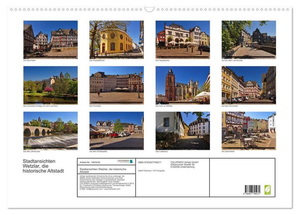 Produktbild: Stadtansichten Wetzlar, die historische Altstadt (Wandkalender 2026 DIN A2 quer), CALVENDO Monatskalender