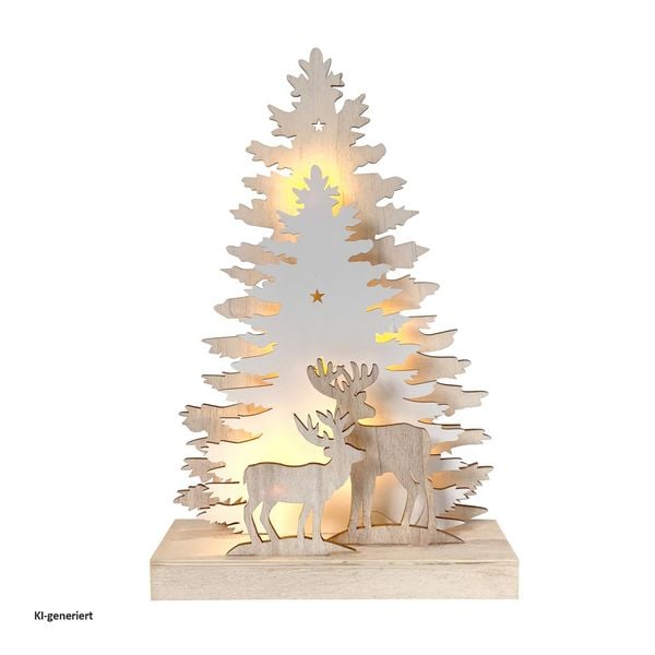 Produktbild: HTI-Living LED Weihnachsdeko Rehe vor Baumsilhouette LED Weihnachsdeko Rehe vor Baumsilhouette