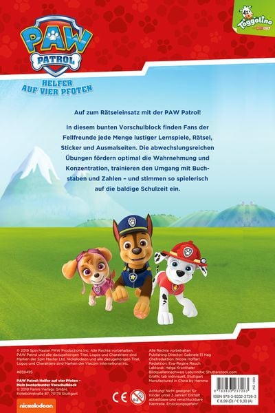 Produktbild: PAW Patrol: Mein kunterbunter Vorschulblock