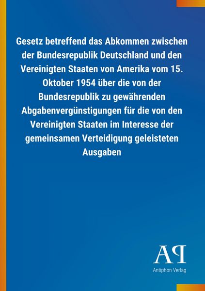 Produktbild: Gesetz betreffend das Abkommen zwischen der Bundesrepublik D