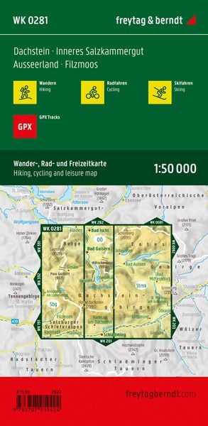 Produktbild: freytag & berndt Wanderkarte WK 0281 Dachstein, Inneres Salzkammergut - Ausseerland - Filzmoos 1:50.000