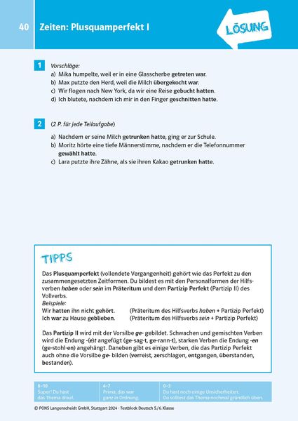Produktbild: PONS Der gro&szlig;e Testblock Deutsch 5./6. Klasse